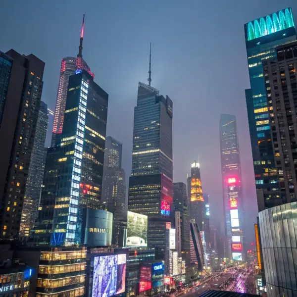 Cityscape at Night by David Lee