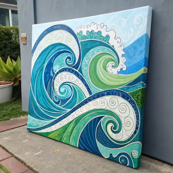 Abstract Blue Waves by Liam Nguyen
